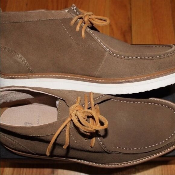 ANDREW MARC HAVEN CARIBOU/ WHITE/DK CYMBAL CHUKKA SUEDE LACE UP BOOT size 13 - Picture 8 of 9